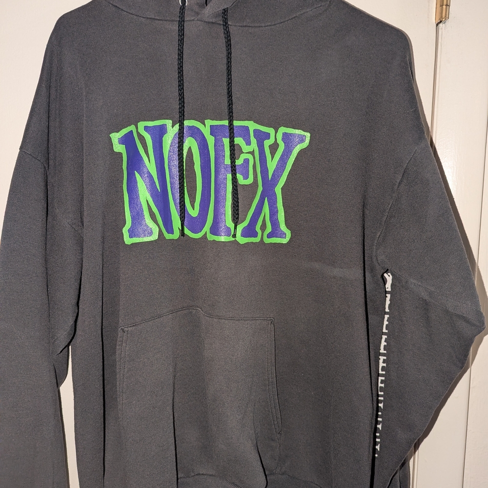Vintage NOFX Black Large Hoodie Sweatshirt From The 90s Official Tour Merch Punk